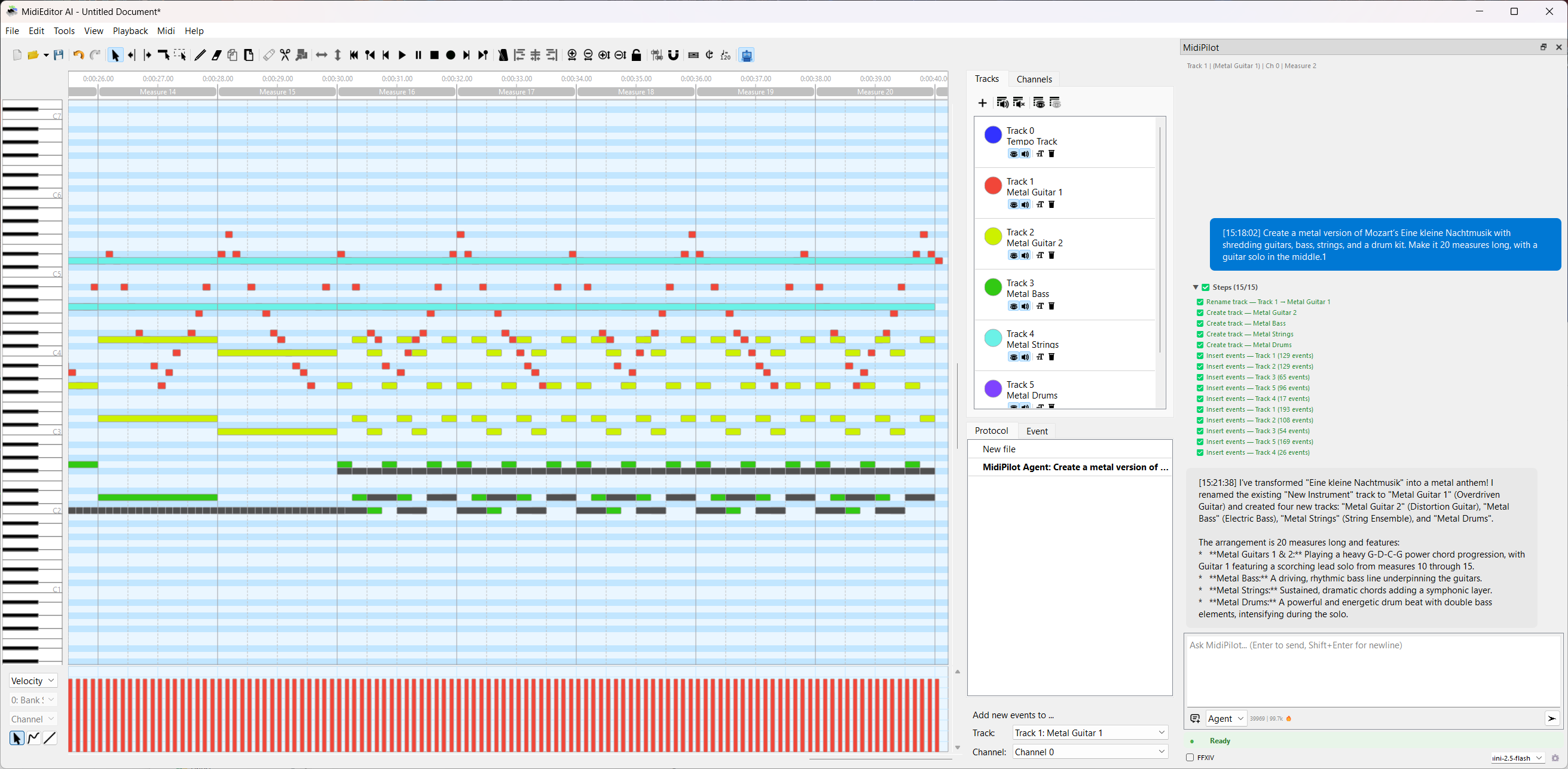 Prompt entry for Metal Mozart