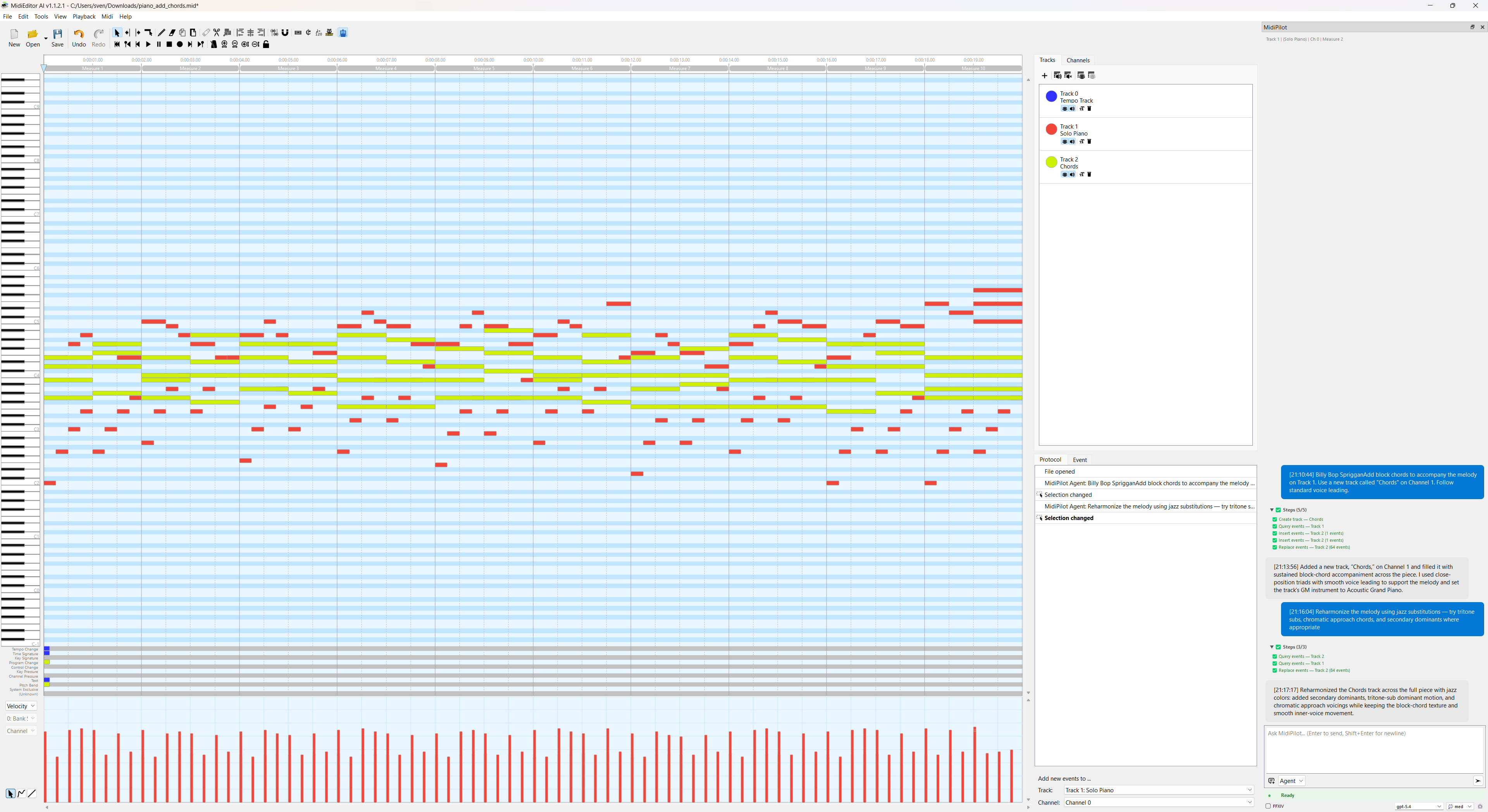 Reharmonized melody with jazz substitutions