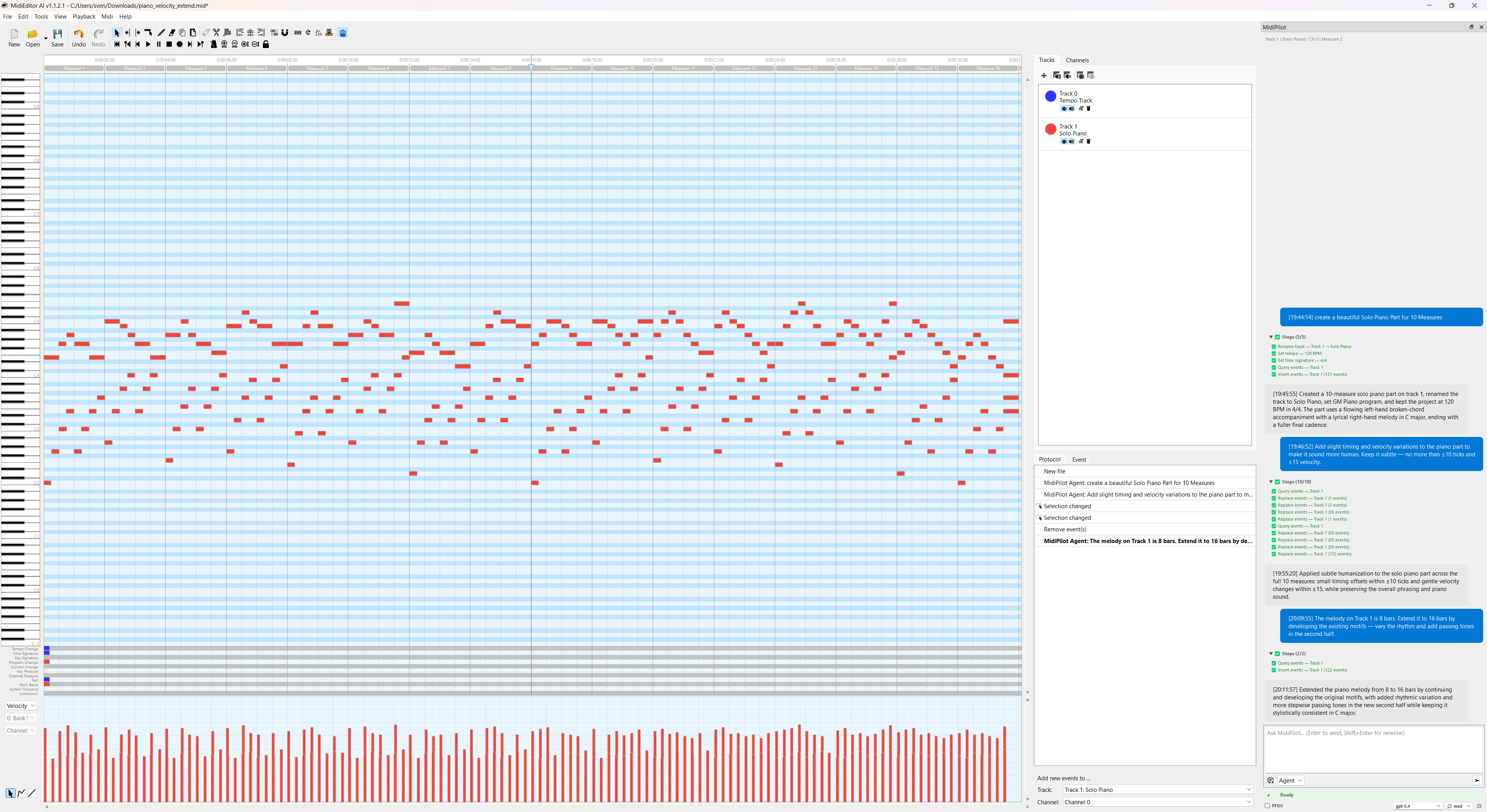 Extended melody from 8 to 16 bars